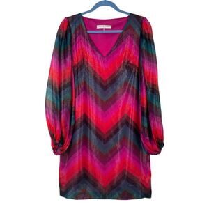 Trina Turk Hitachi Silk Blend Shift Dress Size 2 Multicolor Party Night Out